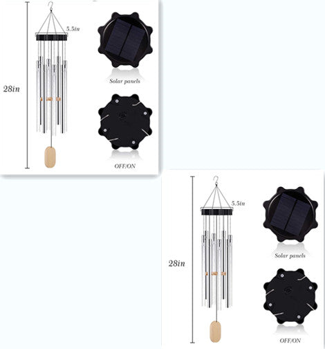 Solar wind chimes outdoor patio lamp