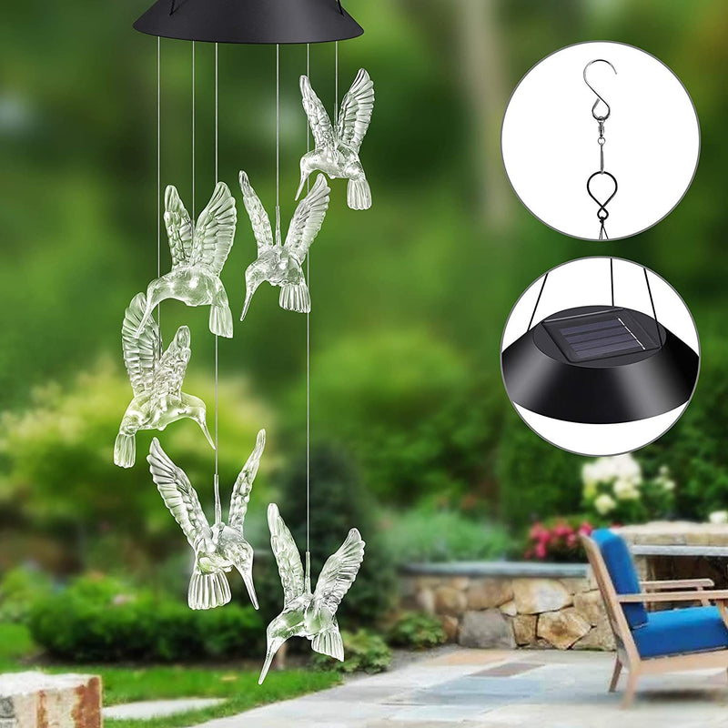 Outdoor solar LED  wind chime butterfly wind chime garden light