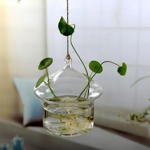 Diamond Shaped Glass Hanging Plant Pot