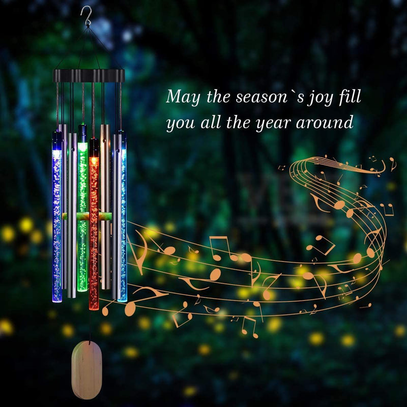 Solar wind chimes outdoor patio lamp