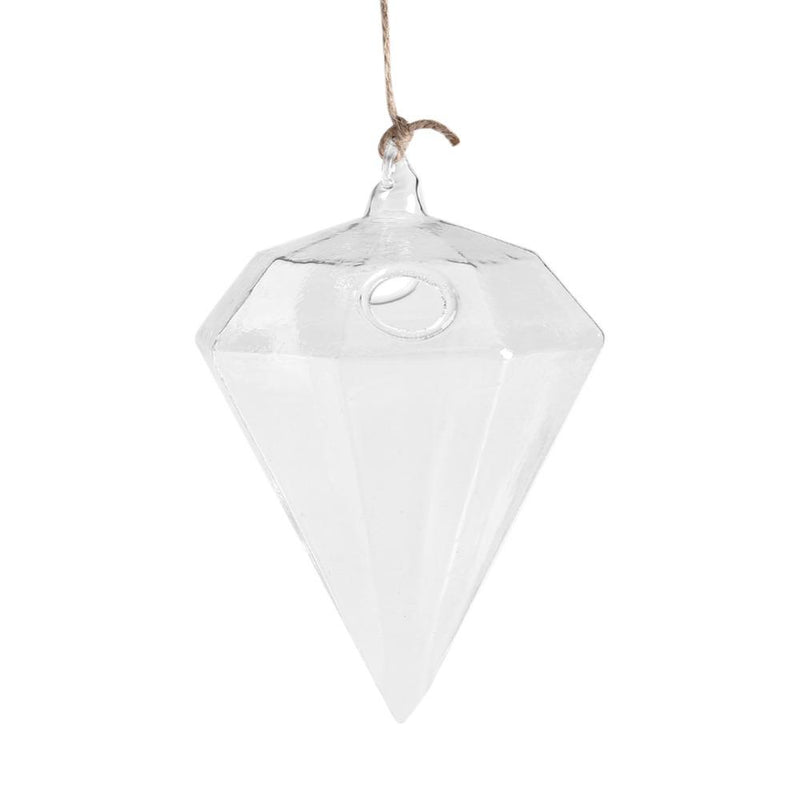 Diamond Shaped Glass Hanging Plant Pot