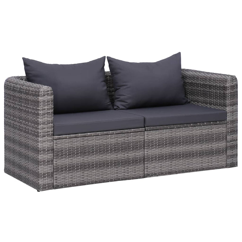 Garden Corner Sofas 2 pcs Gray Poly Rattan