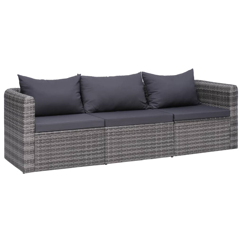 Garden Corner Sofas 2 pcs Gray Poly Rattan