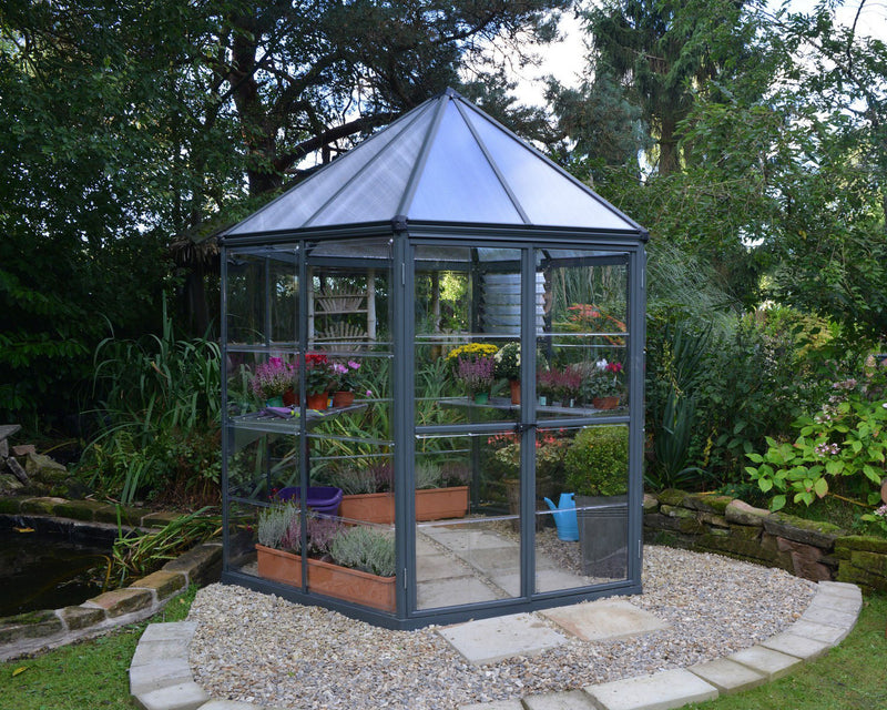 Palram HG6000 Oasis Greenhouse, 7' x 8' x 9', Gray