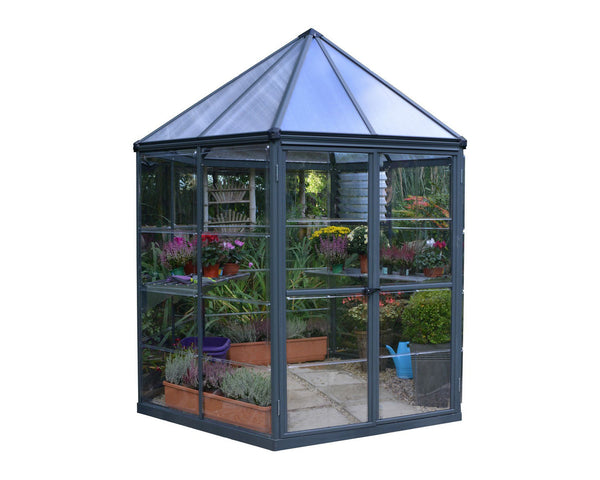 Palram HG6000 Oasis Greenhouse, 7' x 8' x 9', Gray