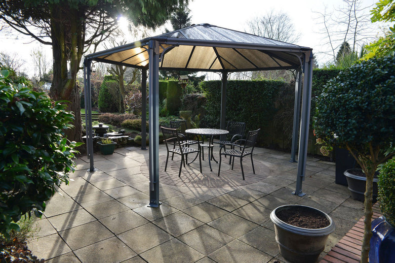 Palram Monaco Hexagon Gazebo 15 x 13 Gray