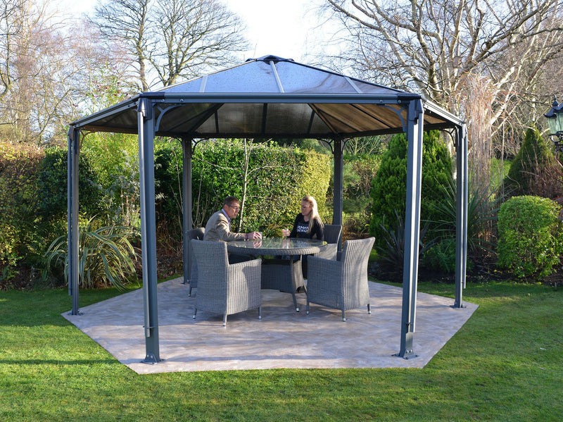 Palram Monaco Hexagon Gazebo 15 x 13 Gray