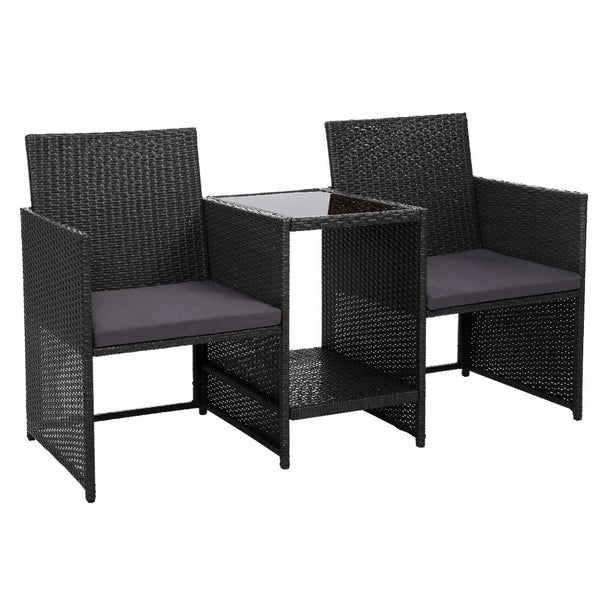 Gardeon Outdoor Setting Wicker Loveseat Birstro Set Patio Garden