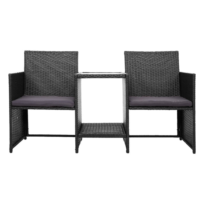 Gardeon Outdoor Setting Wicker Loveseat Birstro Set Patio Garden