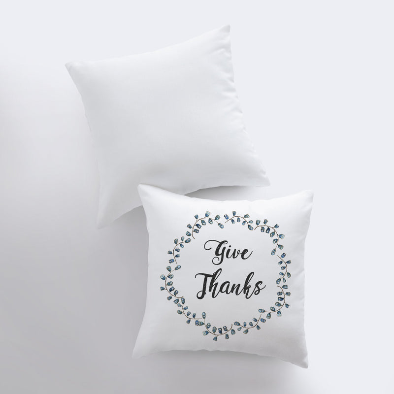 Give Thanks Wreath |  Throw Pillow Thanksgiving Décor | Farmhouse