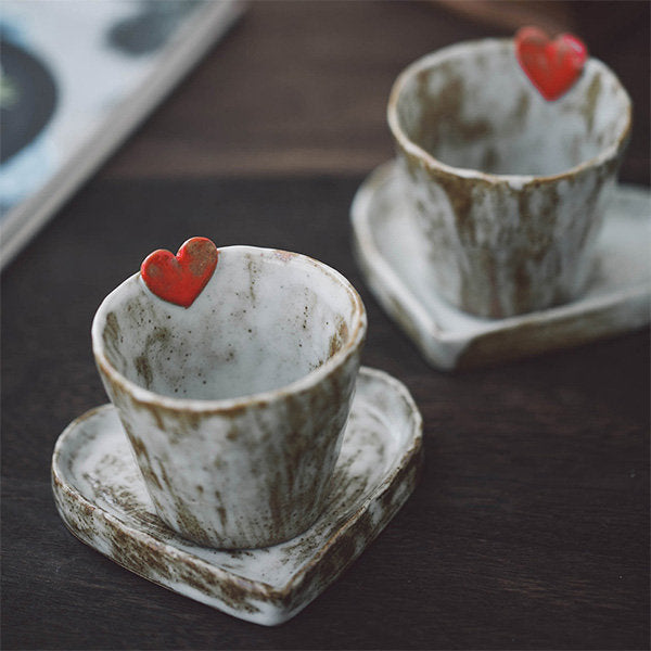 Heart-Shaped Ceramic Mug