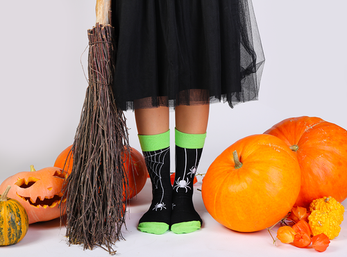 SPIDER Halloween socks with spiderwebs